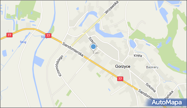 Gorzyce powiat tarnobrzeski, Kwiatowa, mapa Gorzyce powiat tarnobrzeski