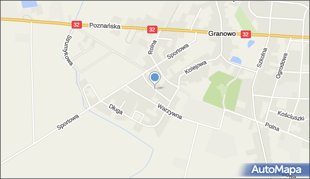 Granowo powiat grodziski, Kwiatowa, mapa Granowo powiat grodziski