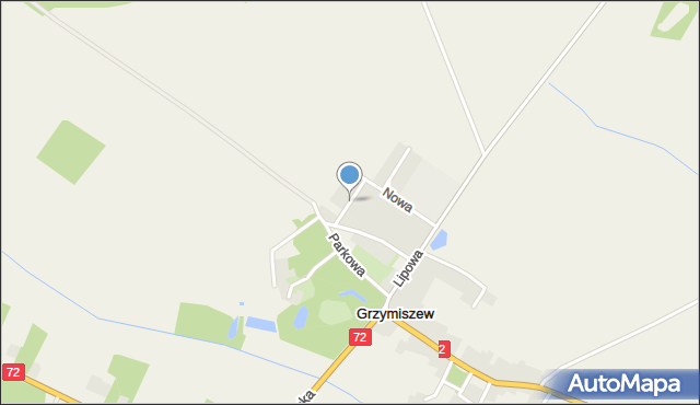 Grzymiszew, Kwiatowa, mapa Grzymiszew