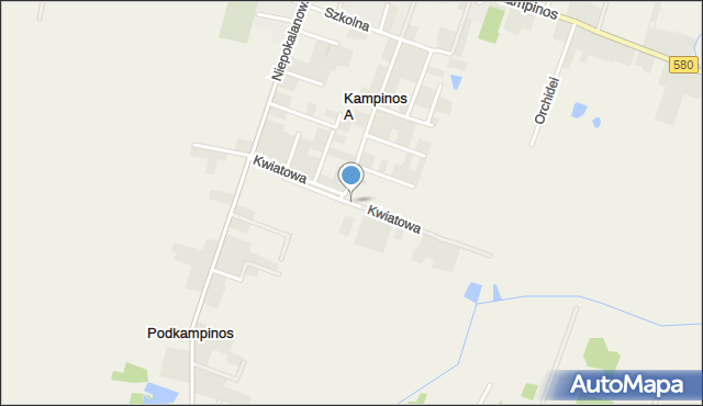 Kampinos A, Kwiatowa, mapa Kampinos A