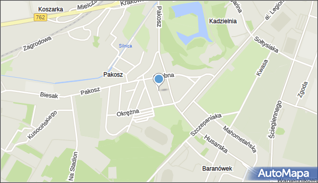 Kielce, Kwarcytowa, mapa Kielc