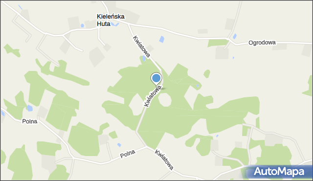 Kieleńska Huta, Kwiatowa, mapa Kieleńska Huta