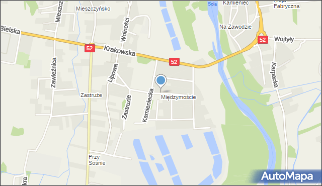 Kobiernice, Kwiatowa, mapa Kobiernice