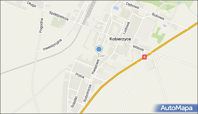 Kobierzyce, Kwiatowa, mapa Kobierzyce