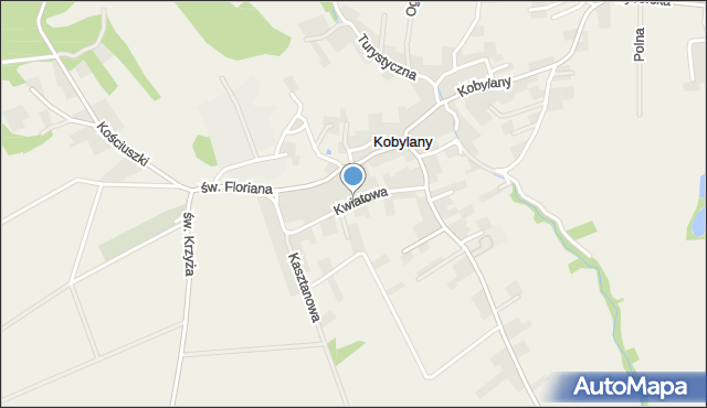 Kobylany gmina Zabierzów, Kwiatowa, mapa Kobylany gmina Zabierzów