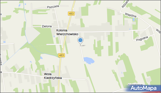 Kolonia Wierzchowisko gmina Mykanów, Kwiatowa, mapa Kolonia Wierzchowisko gmina Mykanów