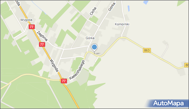 Kopki gmina Rudnik nad Sanem, Kwiecińskiego, mapa Kopki gmina Rudnik nad Sanem