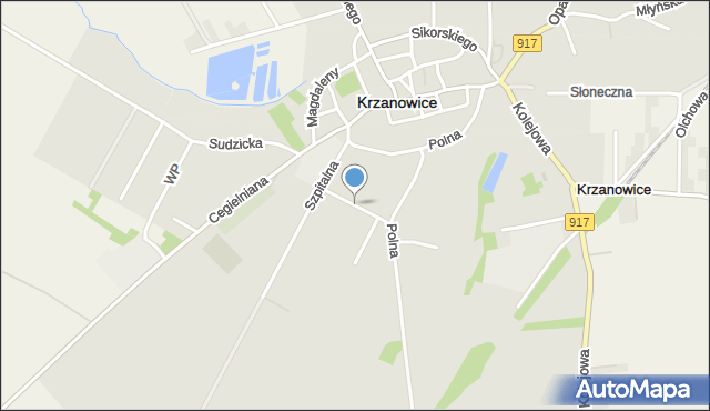 Krzanowice powiat raciborski, Kwitka, ks., mapa Krzanowice powiat raciborski