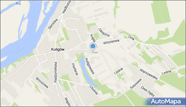 Kuligów, Kwiatowa, mapa Kuligów