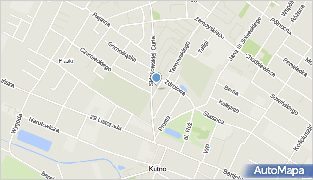 Kutno, Kwiatowa, mapa Kutno