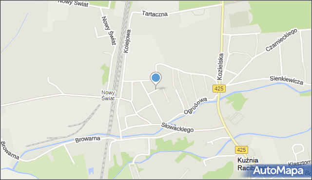 Kuźnia Raciborska, Kwiatowa, mapa Kuźnia Raciborska