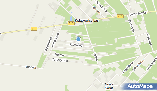 Kwiatkowice-Las, Kwiatowa, mapa Kwiatkowice-Las