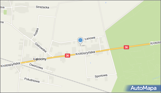 Łąkociny, Kwiatowa, mapa Łąkociny