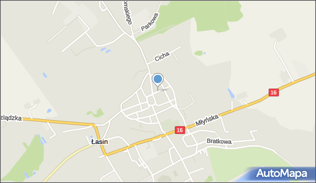 Łasin, Kwiatowa, mapa Łasin