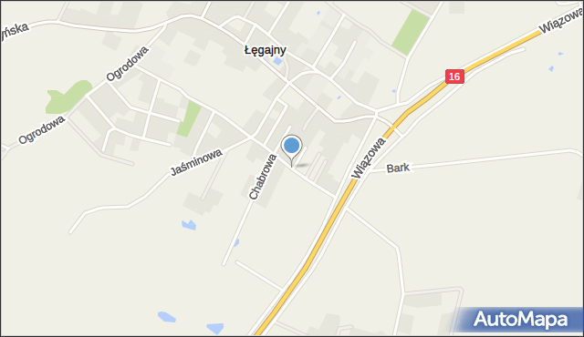 Łęgajny, Kwiatowa, mapa Łęgajny