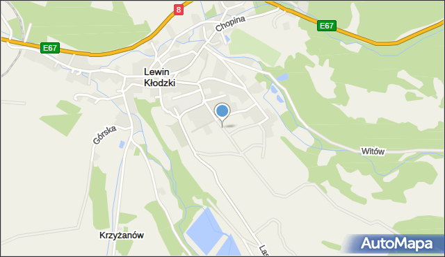 Lewin Kłodzki, Kwiatowa, mapa Lewin Kłodzki