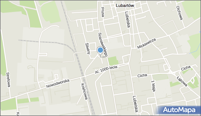 Lubartów, Kwiatowa, mapa Lubartów