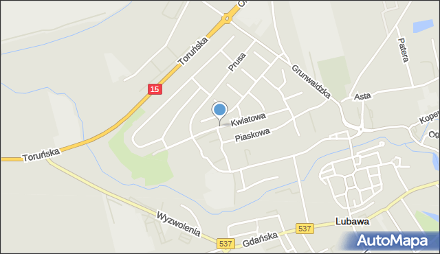 Lubawa, Kwiatowa, mapa Lubawa