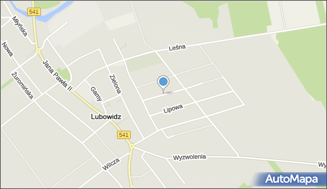 Lubowidz powiat żuromiński, Kwiatowa, mapa Lubowidz powiat żuromiński