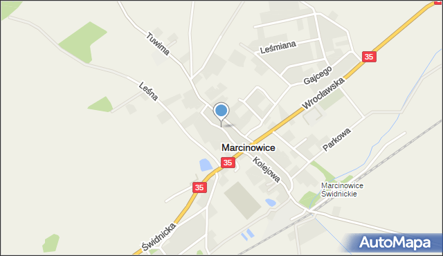 Marcinowice powiat świdnicki, Kwiatowa, mapa Marcinowice powiat świdnicki