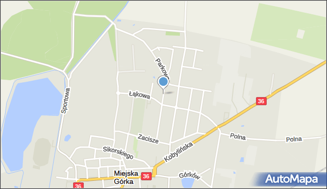 Miejska Górka, Kwiatowa, mapa Miejska Górka