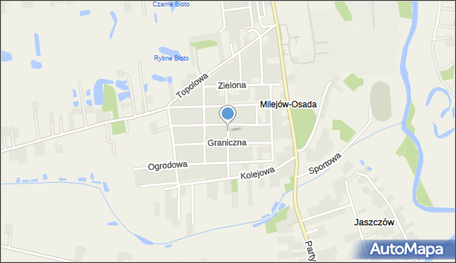 Milejów-Osada, Kwiatowa, mapa Milejów-Osada