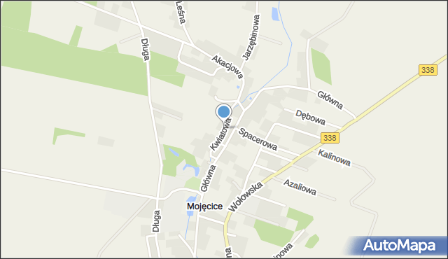 Mojęcice, Kwiatowa, mapa Mojęcice