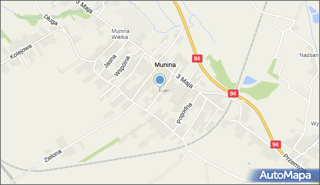 Munina, Kwiatowa, mapa Munina