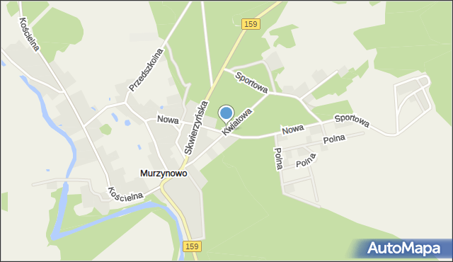 Murzynowo gmina Skwierzyna, Kwiatowa, mapa Murzynowo gmina Skwierzyna