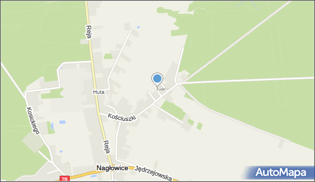 Nagłowice, Kwiatowa, mapa Nagłowice