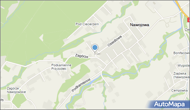 Nawojowa, Kwiatowa, mapa Nawojowa