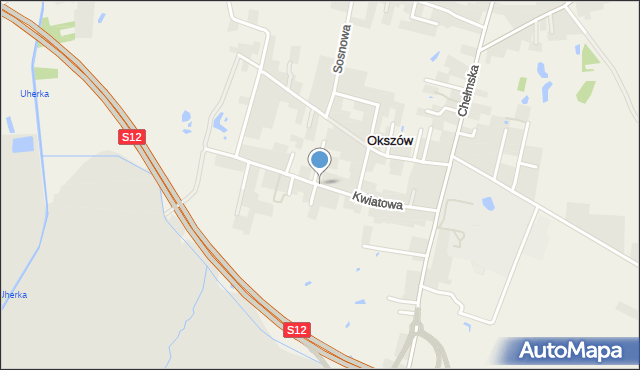 Okszów, Kwiatowa, mapa Okszów