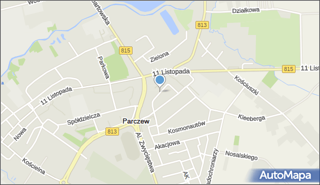 Parczew, Kwiatowa, mapa Parczew