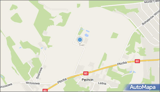 Pęchcin, Kwiatowa, mapa Pęchcin