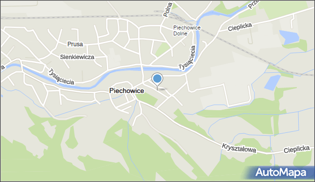 Piechowice powiat karkonoski, Kwiatowa, mapa Piechowice powiat karkonoski