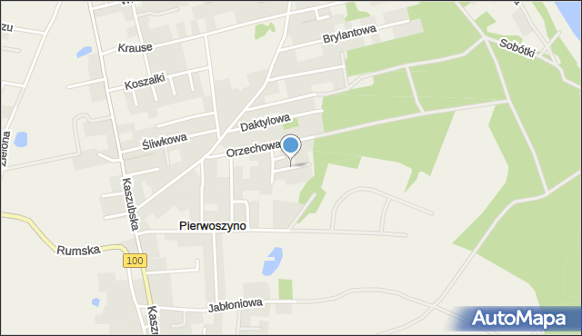 Pierwoszyno, Kwiatowa, mapa Pierwoszyno