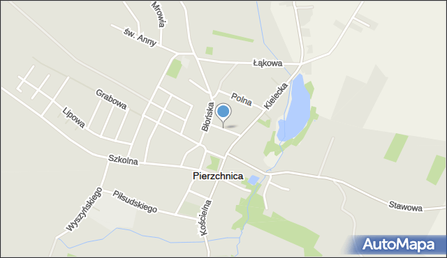 Pierzchnica powiat kielecki, Kwiatowa, mapa Pierzchnica powiat kielecki