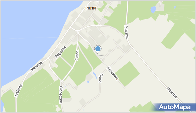 Pluski gmina Stawiguda, Kwiatowa, mapa Pluski gmina Stawiguda