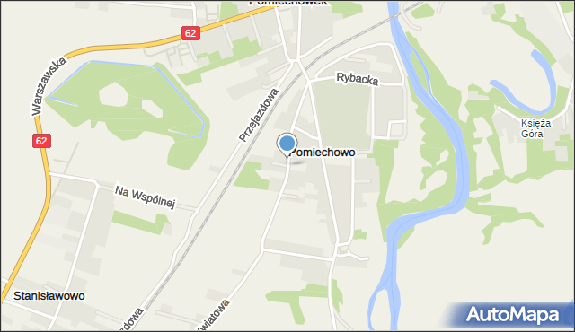 Pomiechowo, Kwiatowa, mapa Pomiechowo