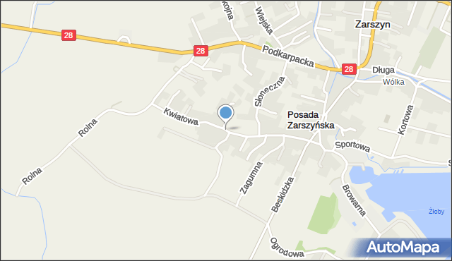 Posada Zarszyńska, Kwiatowa, mapa Posada Zarszyńska