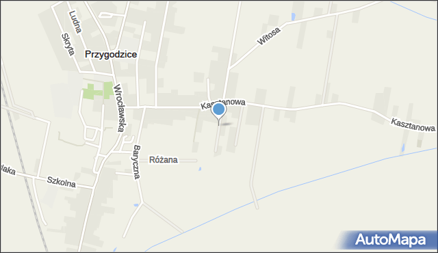 Przygodzice, Kwiatowa, mapa Przygodzice