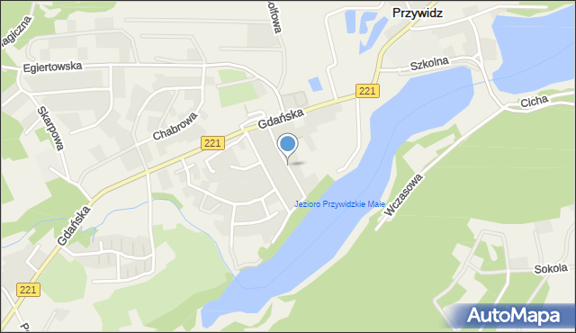 Przywidz powiat gdański, Kwiatowa, mapa Przywidz powiat gdański