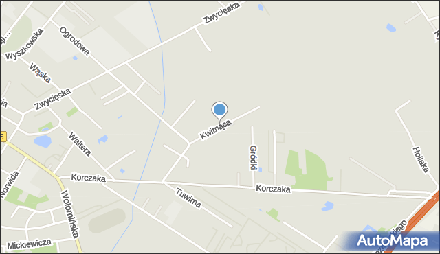 Radzymin powiat wołomiński, Kwitnąca, mapa Radzymin powiat wołomiński