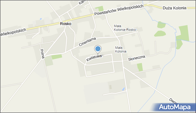 Rosko, Kwiatowa, mapa Rosko