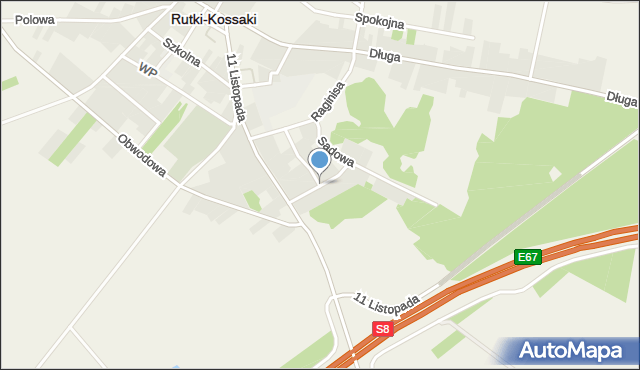 Rutki-Kossaki, Kwiatowa, mapa Rutki-Kossaki