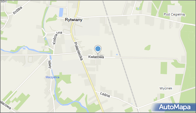 Rytwiany, Kwiatowa, mapa Rytwiany