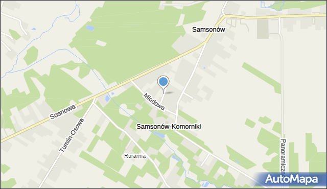 Samsonów, Kwiatowa, mapa Samsonów