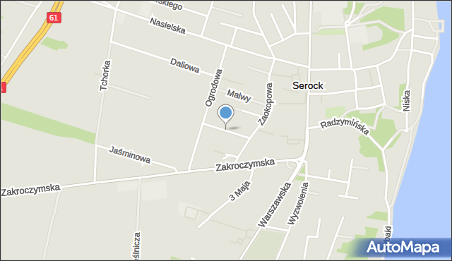 Serock powiat legionowski, Kwiatowa, mapa Serock powiat legionowski