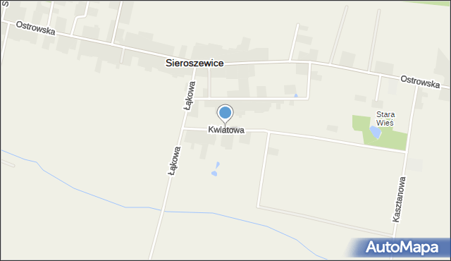 Sieroszewice, Kwiatowa, mapa Sieroszewice