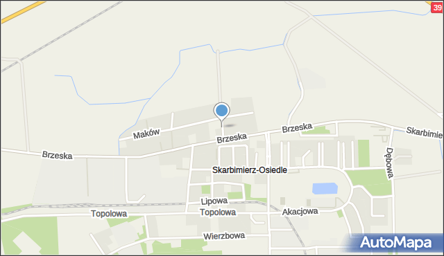 Skarbimierz-Osiedle, Kwiatowa, mapa Skarbimierz-Osiedle